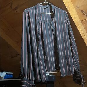 Forever 21 button up striped top. Slightly sheer